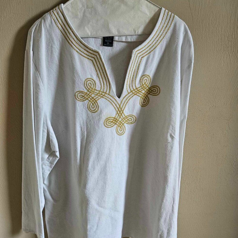 Saint Tropez West 2X long sleeve Blouse